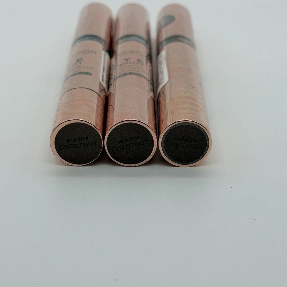 Lot of 3 Makeup Revolution Eye Bright Under Eye Concealer Warm Chestnut (3ml)